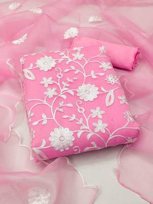 embroidered organza unstitched dress material 2