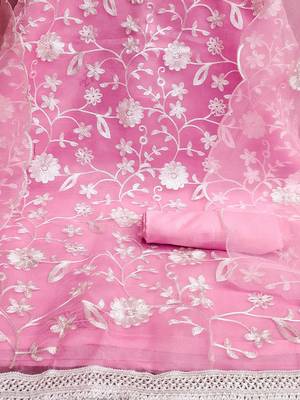 embroidered organza unstitched dress material 4