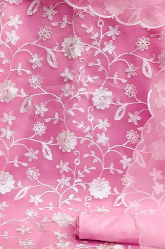 embroidered organza unstitched dress material