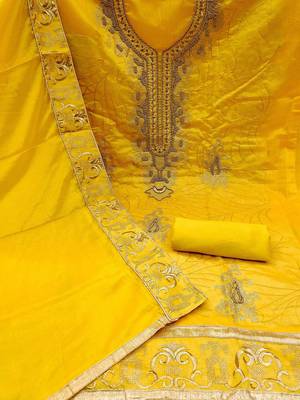 ethnic embroidered unstitched dress material 2