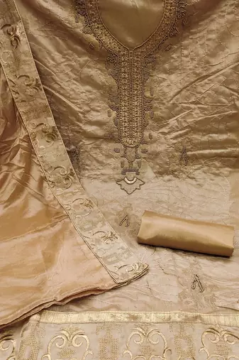 embroidered beads & stones unstitched dress material