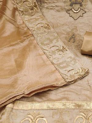 embroidered beads & stones unstitched dress material 3