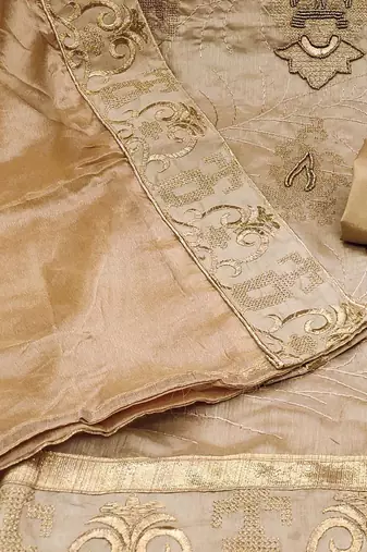 embroidered beads & stones unstitched dress material