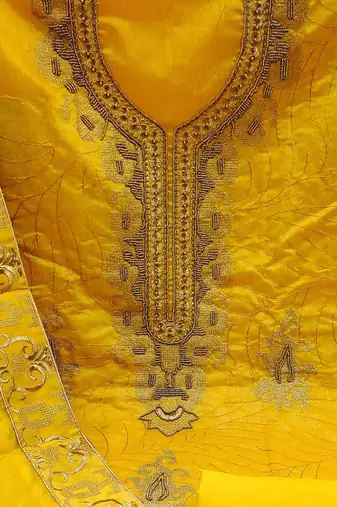 embroidered beads & stones unstitched dress material