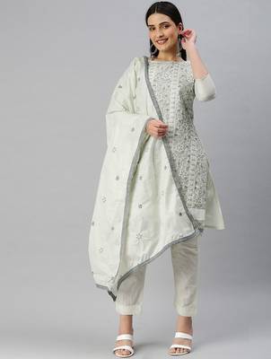 embroidered cotton unstitched dress material 1