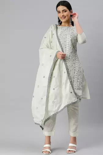 embroidered cotton unstitched dress material