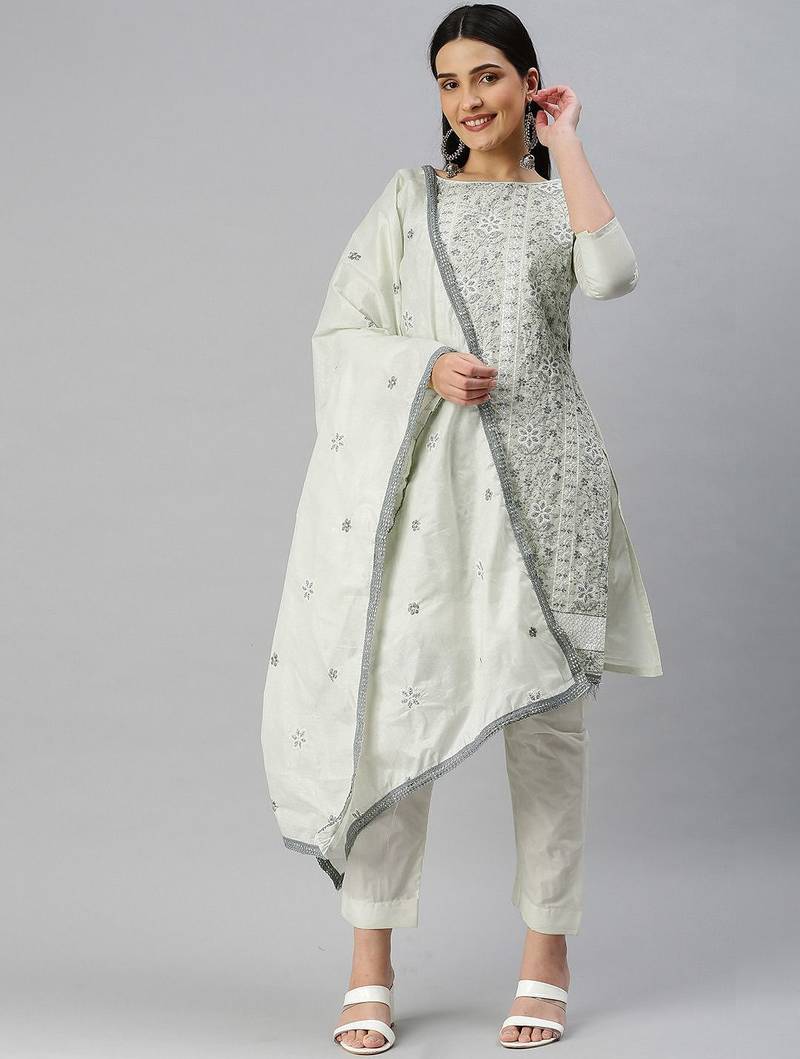 Embroidered Pure Cotton Unstitched Dress Material