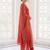 Orange embroidered pure cotton kurta trouser dupatta set