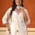 White embroidered pure cotton kurta trouser dupatta set
