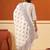 White embroidered pure cotton kurta trouser dupatta set