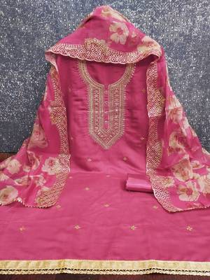 women roman silk codding work unstitched dress material 3