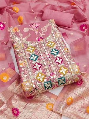 embroidered unstitched dress material 1