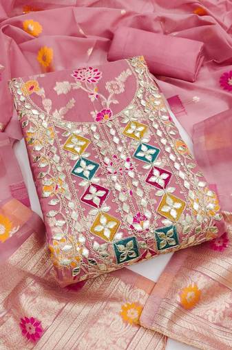 embroidered unstitched dress material