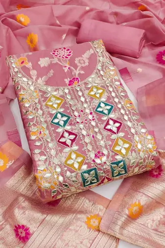 embroidered unstitched dress material