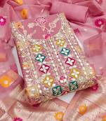 embroidered unstitched dress material