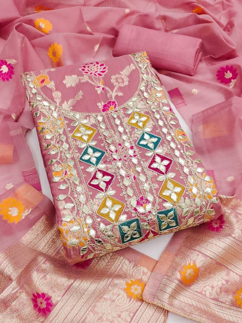 Embroidered Unstitched Dress Material