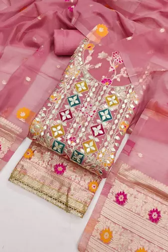 embroidered unstitched dress material