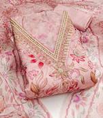 embroidered organza unstitched dress material