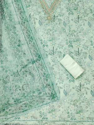 embroidered organza unstitched dress material 2