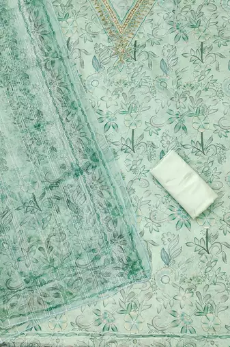 embroidered organza unstitched dress material