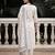 Off white embroidered pure cotton kurta trouser dupatta set