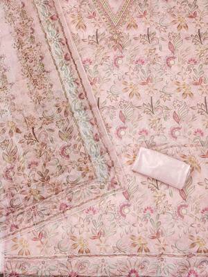 embroidered organza unstitched dress material 2