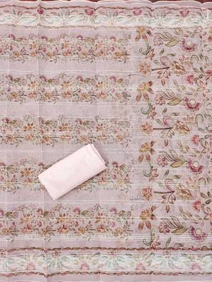 embroidered organza unstitched dress material 3