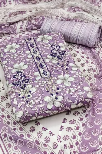 floral printed unstitched dress material
