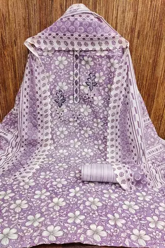 floral printed unstitched dress material