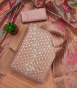 floral embellished unstitched dress material