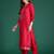 Pink woven design silk blend kurta trouser dupatta set