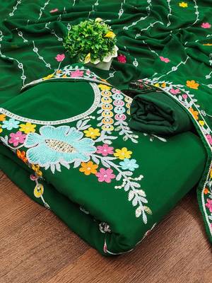 embroidered unstitched dress material 2