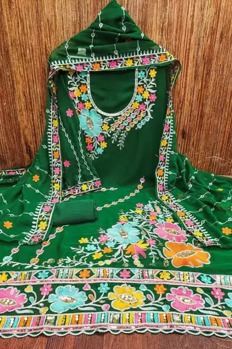embroidered unstitched dress material