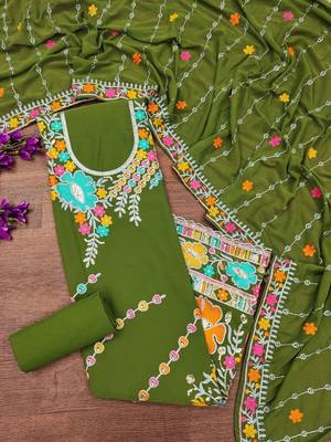 embroidered unstitched dress material 1