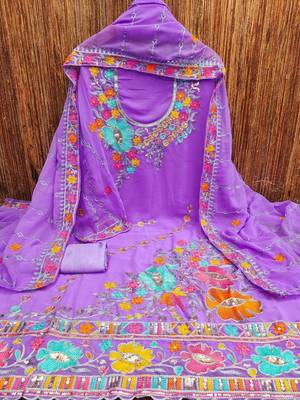embroidered unstitched dress material 3