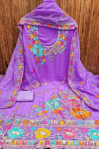 embroidered unstitched dress material