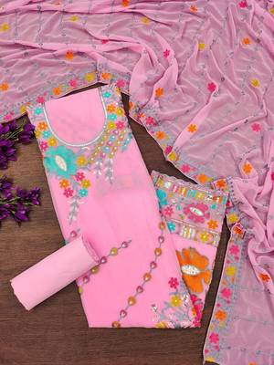 embroidered unstitched dress material 2