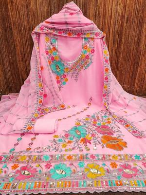embroidered unstitched dress material 3