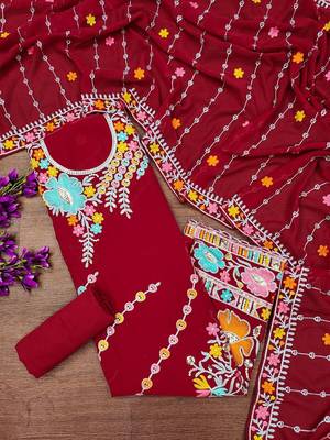 embroidered unstitched dress material 2