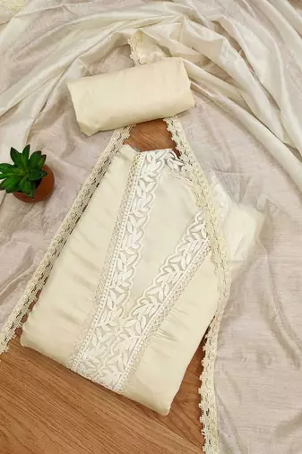embroidered unstitched dress material