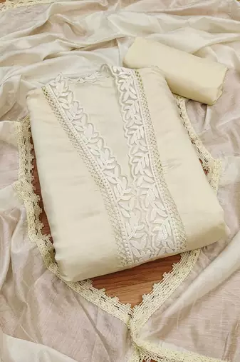 embroidered unstitched dress material