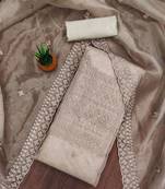floral embroidered thread work organza unstitched dress material