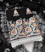 floral embroidered unstitched dress material