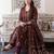 Brown printed pure cotton kurta trouser dupatta set