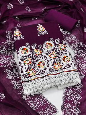 embroidered unstitched dress material 1