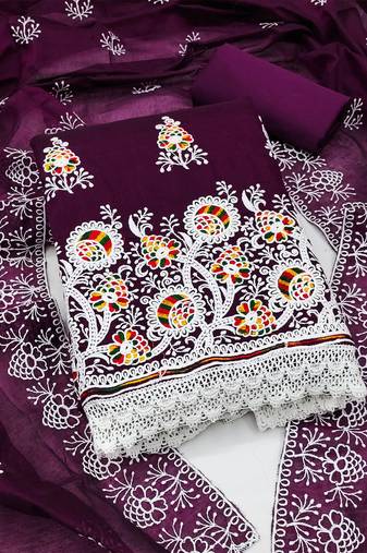 embroidered unstitched dress material