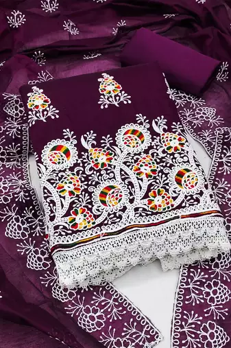 embroidered unstitched dress material