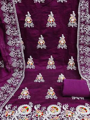 embroidered unstitched dress material 4