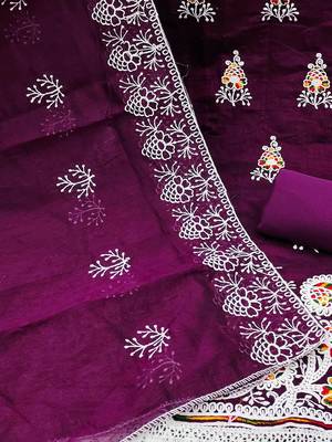 embroidered unstitched dress material 5