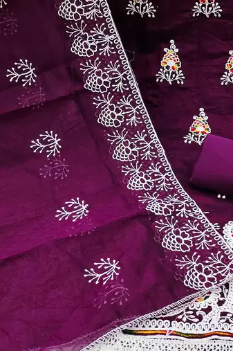 embroidered unstitched dress material
